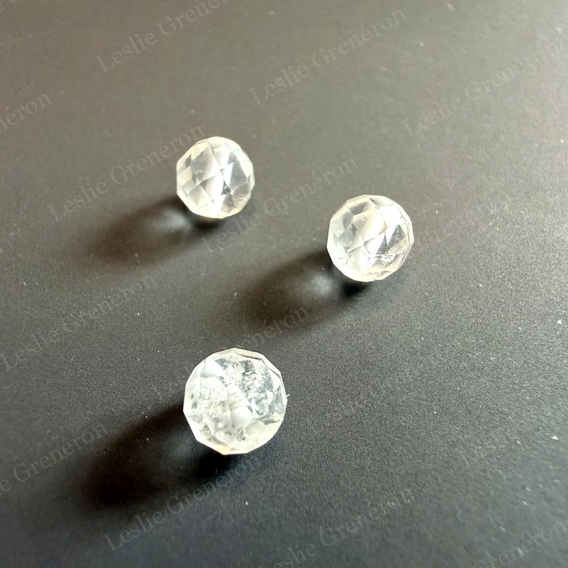 Perles de Cristal de roche facetté