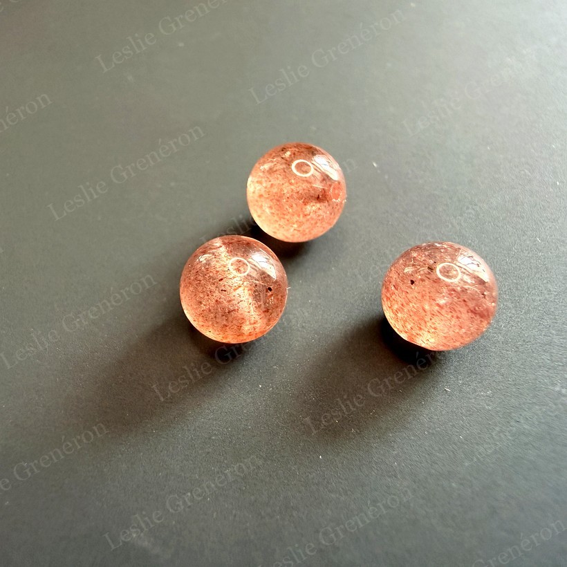 Perles de Quartz fraise